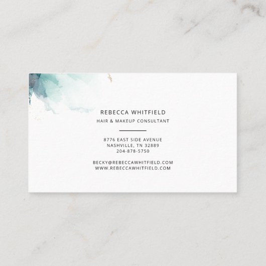 Minimalistisch modern script Marble Agate Pattern Visitekaartje (Achterkant)