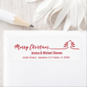 Minimalistisch modern script Merry Kerstred Etiket (Insitu)