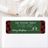 Minimalistisch modern script Merry Kerstred plaid Etiket (Insitu)