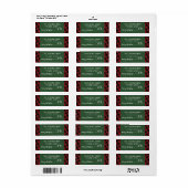Minimalistisch modern script Merry Kerstred plaid Etiket (Full Sheet)
