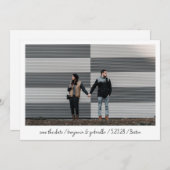 Minimalistisch modern script met foto-bruiloft aankondiging (Voorkant / Achterkant)