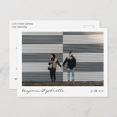 Minimalistisch modern script met foto-bruiloft aankondigingskaart (Voorkant / Achterkant)