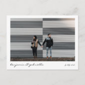 Minimalistisch modern script met foto-bruiloft aankondigingskaart (Voorkant)