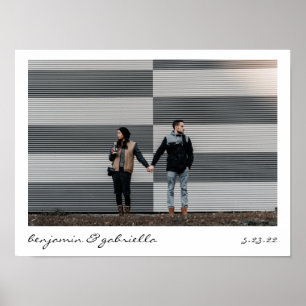 Minimalistisch modern script met foto-bruiloft poster