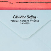 Minimalistisch modern script met volledige naam Re Zelfinktende Stempel