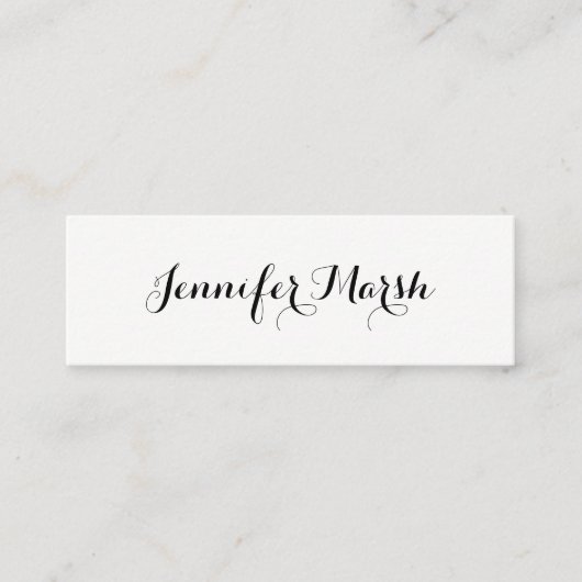 Minimalistisch modern script mini visitekaartje (Voorkant)