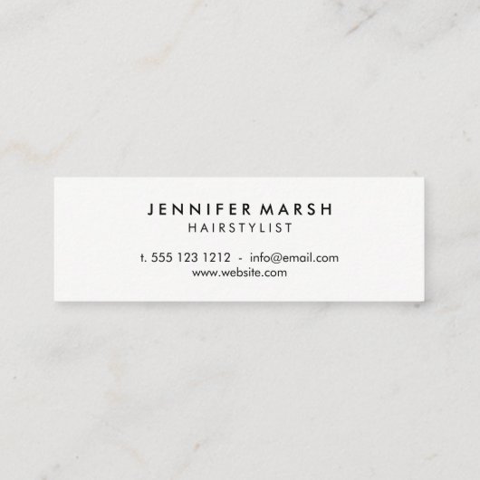 Minimalistisch modern script mini visitekaartje (Achterkant)