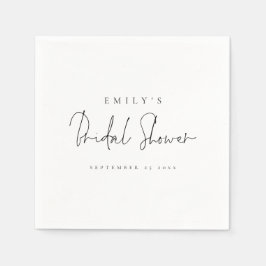 Minimalistisch Modern Script Naam Datum Vrijgezell Servet