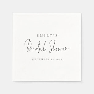 Minimalistisch Modern Script Naam Datum Vrijgezell Servet