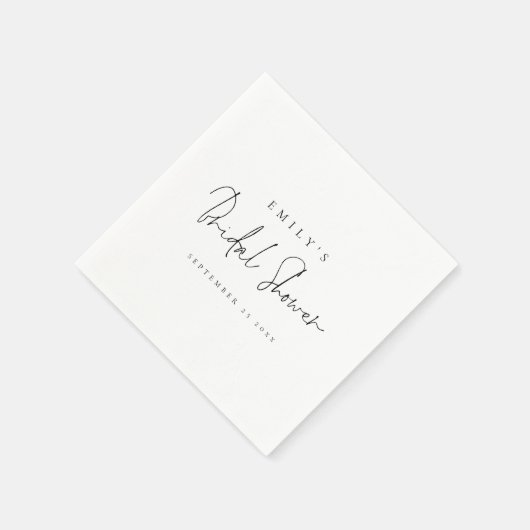 Minimalistisch Modern Script Naam Datum Vrijgezell Servet (Hoek)