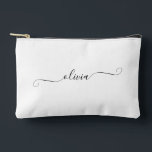 Minimalistisch Modern Script Naam toevoegen Gepers Etui<br><div class="desc">Een chique accessoiretas in minimalistische stijl. Kan worden gebruikt als een cosmetische zak. Geweldig accessoire voor op reis. Perfect cadeau voor bruidsmeisje,  vrienden en familie.</div>