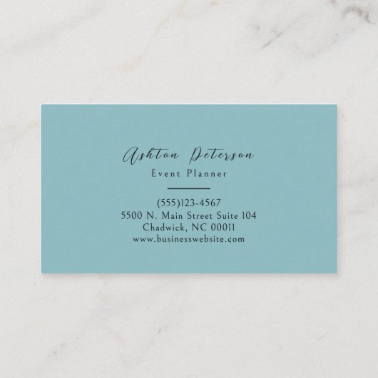 Minimalistisch Modern Script Name Visitekaartje (Achterkant)