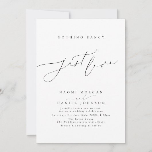 Minimalistisch Modern Script Niets Fancy Alleen Li Kaart (Voorkant)