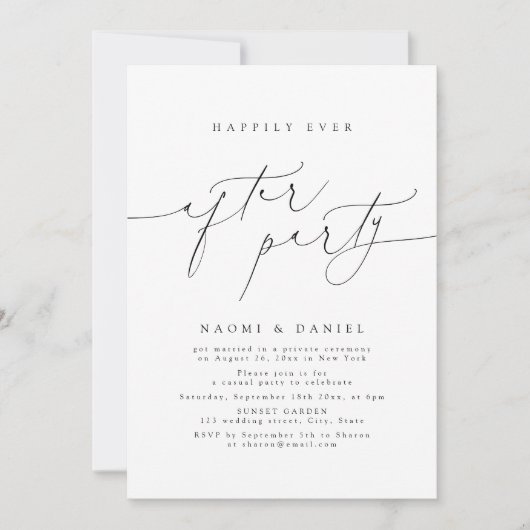 Minimalistisch modern script nog lang en gelukkig  kaart (Voorkant)