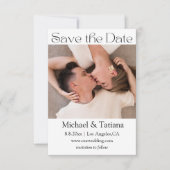 minimalistisch modern script paar foto save the date (Voorkant)