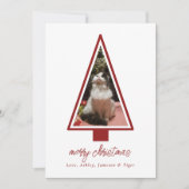 Minimalistisch Modern Script Pet Photo Christmas Feestdagenkaart (Voorkant)