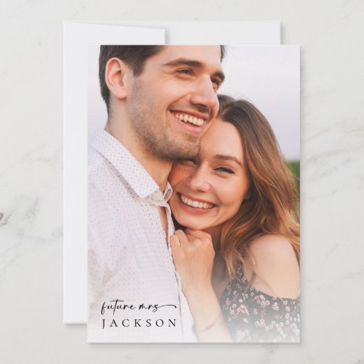 Minimalistisch Modern Script Photo Vrijgezellenfee Kaart (Achterkant)