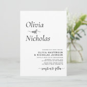 Minimalistisch modern script QR code foto bruiloft Kaart (Staand voorkant)