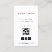 Minimalistisch Modern Script QR Code Social Media  Visitekaartje (Achterkant)