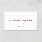 Minimalistisch Modern Script QR Code Social Media Visitekaartje (Voorkant)