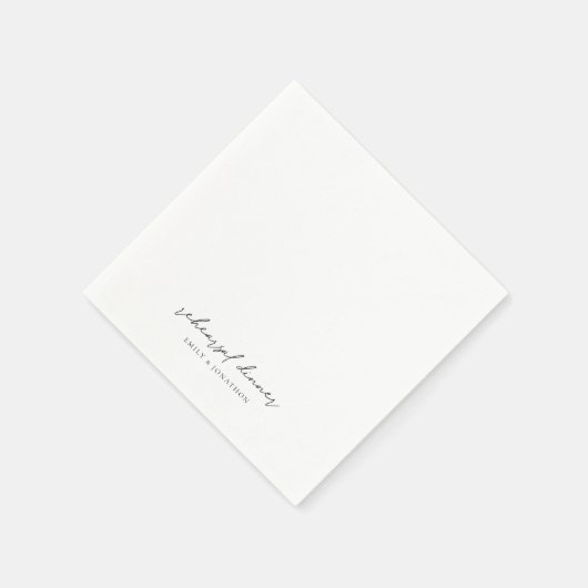 Minimalistisch modern script repetitie diner servet (Hoek)