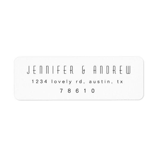 Minimalistisch modern script retouradres etiket (Voorkant)