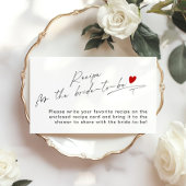 Minimalistisch modern script rood hart Recept Informatiekaartje