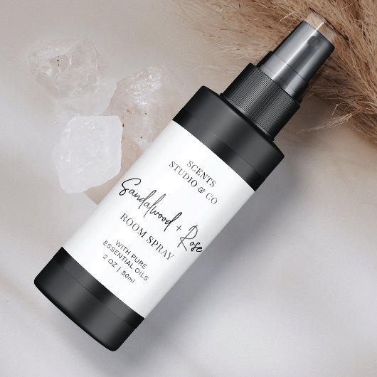 Minimalistisch Modern Script Room Spray Fles Produ Etiket