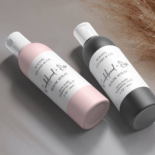 Minimalistisch Modern Script Room Spray Fles Produ Etiket