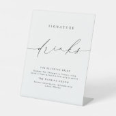 Minimalistisch Modern Script Signature Drinken Sig Reclamebord Met Voetstuk (Voorkant)