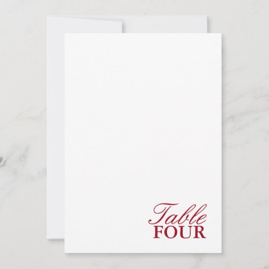 Minimalistisch modern script tafelnummer voor het  (Voorkant)