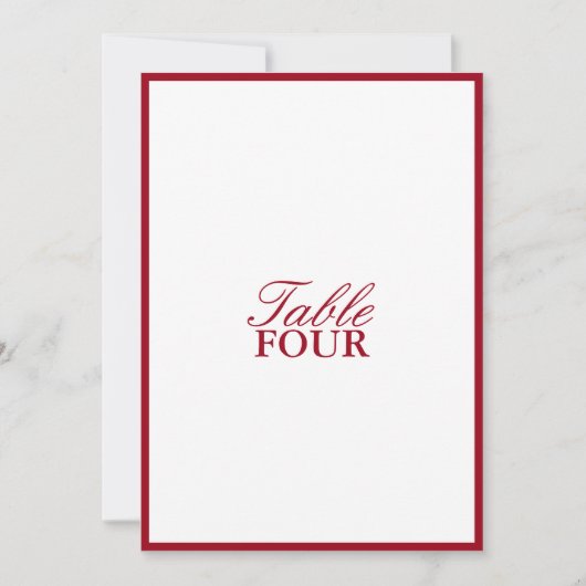 Minimalistisch Modern Script Trouwtafelnummer Kaart (Voorkant)