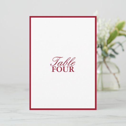 Minimalistisch Modern Script Trouwtafelnummer Kaart (Staand voorkant)