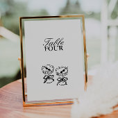 Minimalistisch Modern Script Trouwtafelnummer Kaart