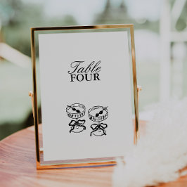 Minimalistisch Modern Script Trouwtafelnummer Kaart