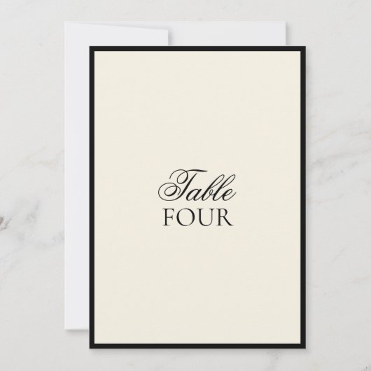 Minimalistisch Modern Script Trouwtafelnummer Kaart (Voorkant)