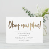 minimalistisch modern script twee foto's bewaren d kaart (Staand voorkant)