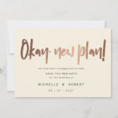 minimalistisch modern script twee foto's bewaren d kaart (Voorkant)