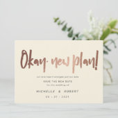 minimalistisch modern script twee foto's bewaren d kaart (Staand voorkant)