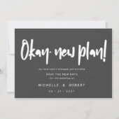 minimalistisch modern script twee foto's bewaren d kaart (Voorkant)