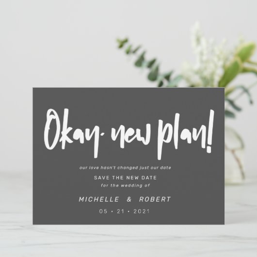 minimalistisch modern script twee foto's bewaren d kaart (Staand voorkant)