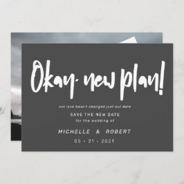 minimalistisch modern script twee foto's bewaren d kaart