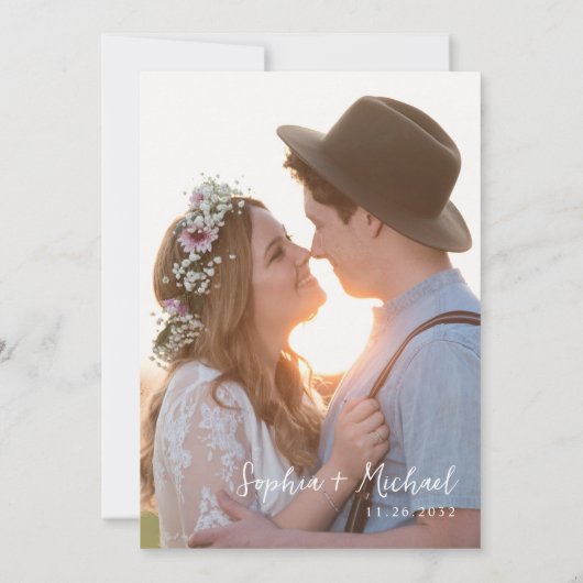 Minimalistisch modern script Typografie Kaart (Achterkant)