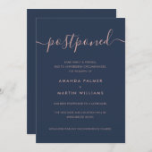 Minimalistisch modern script uitgestelde bruiloft kaart (Voorkant / Achterkant)