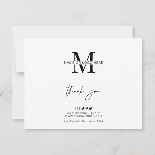 Minimalistisch modern script voor Kaart van cookie (Achterkant)