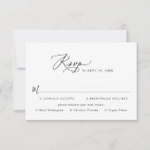 Minimalistisch modern script voor weduwschap met o RSVP kaartje (Voorkant)