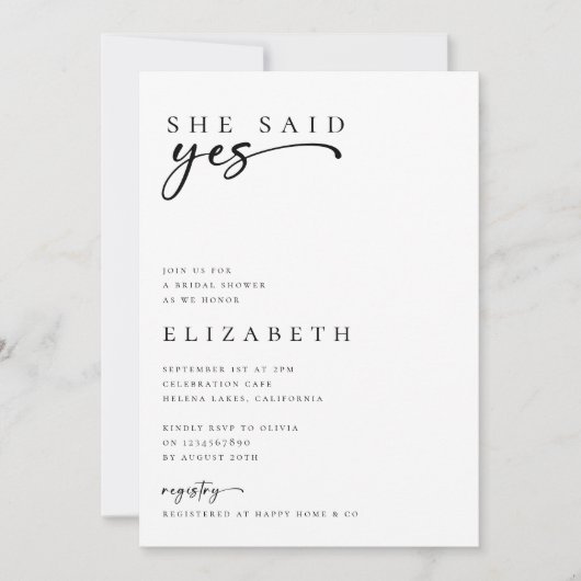 Minimalistisch modern script Vrijgezellenfeest Kaart (Voorkant)