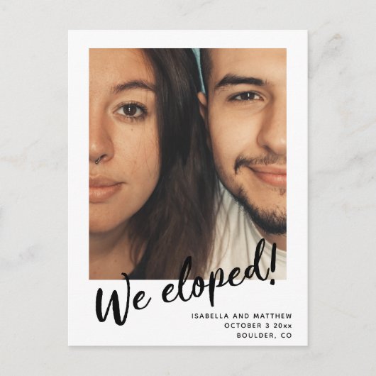 Minimalistisch modern script We hebben aangepaste  Aankondigingskaart (Voorkant)