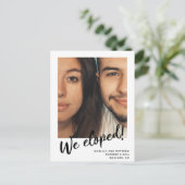 Minimalistisch modern script We hebben aangepaste  Aankondigingskaart (Staand voorkant)