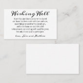 Minimalistisch Modern Script Wedding Wishing Well Visitekaartje (Voorkant / Achterkant)